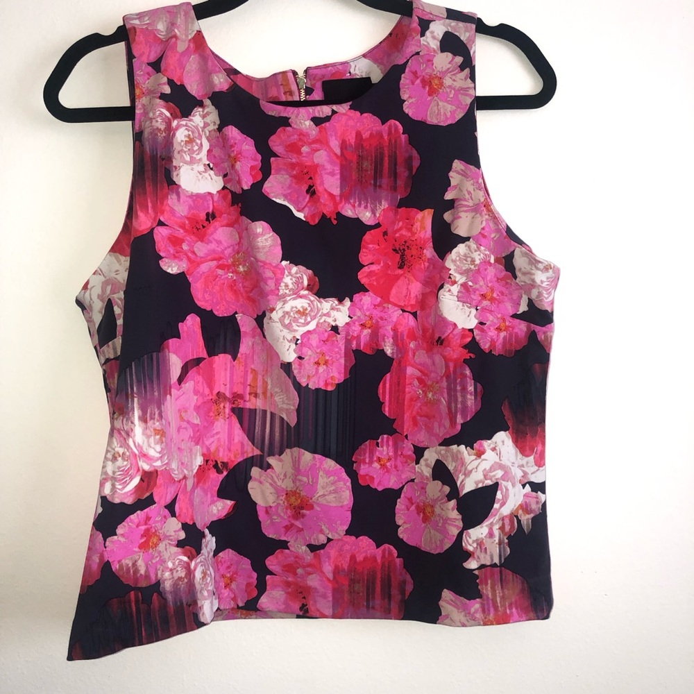 Cynthia Rowley Pink Floral Cropped Top
